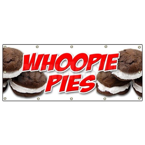 Signmission WHOOPIE PIES BANNER SIGN cake pie gob black and white bakery signs B-120 Whoopie Pies - main